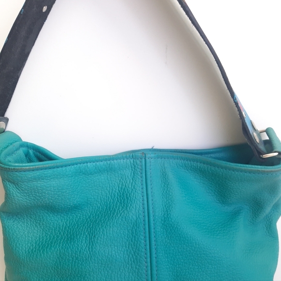 3 Interchangeable Straps KATIE KALSI Handpainted Leather Bucket Shoulder Bag - Picture 13 of 14